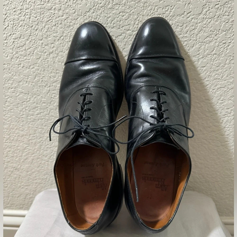 Allen Edmonds Park Avenue Oxfords Men's  Black Leather Cap Toe Shoes Size 11A - Picture 4 of 12